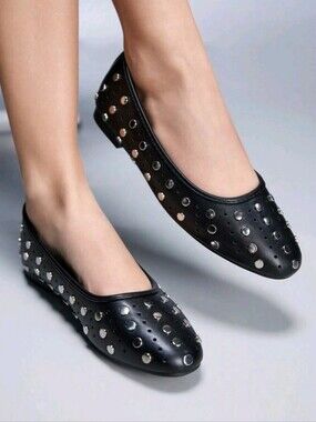 SHEIN CUCCOO GRLICON Women's Y2K Punk Biker Style Flats